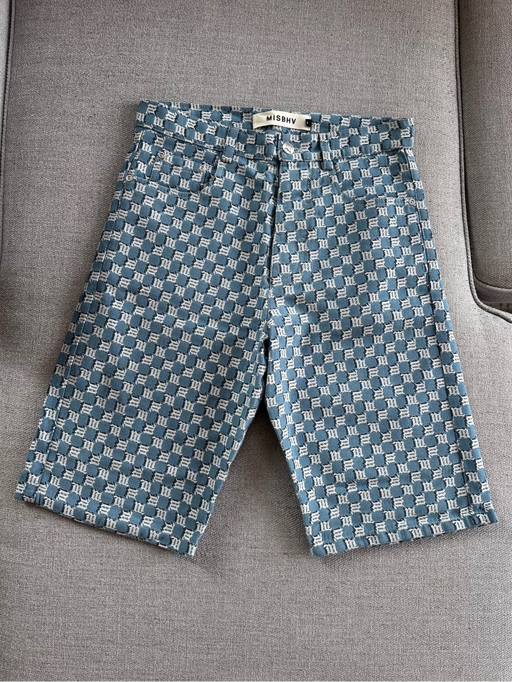 MISBHV Blue Monogram Jacquard Shorts